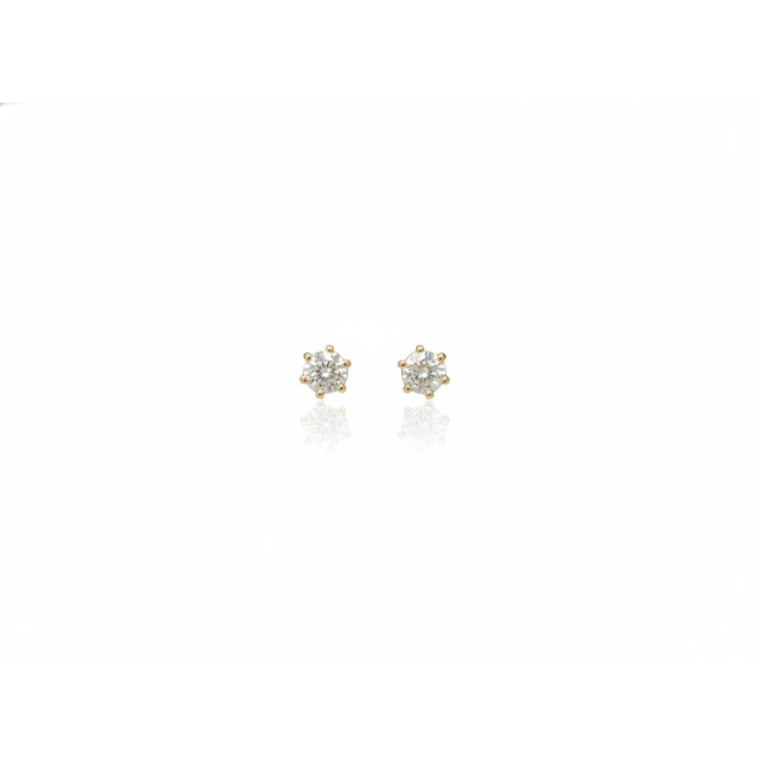 Brinco ponto de luz zirconia redondo 3mm P